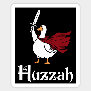 Huzzah Funny White Porch Goose Knight with Sword, Cape Magnet